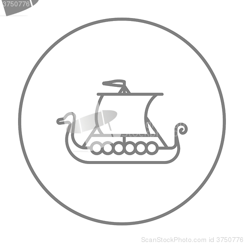 Image of Old ship line icon.