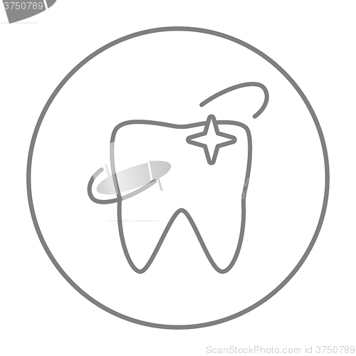 Image of Shining tooth line icon.