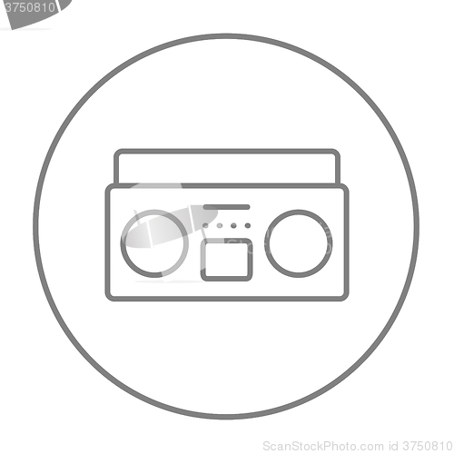 Image of Radio cassette player line icon.