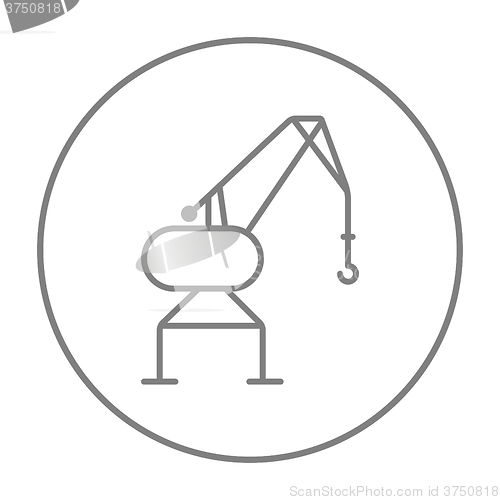 Image of Harbor crane line icon.