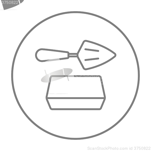 Image of Spatula with brick line icon.