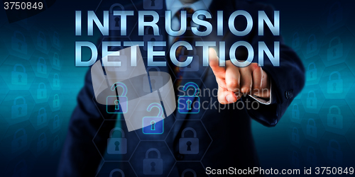 Image of Security Expert Pushing INTRUSION DETECTION