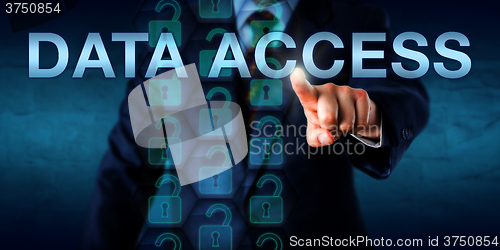 Image of Administrator Pushing DATA ACCESS Onscreen