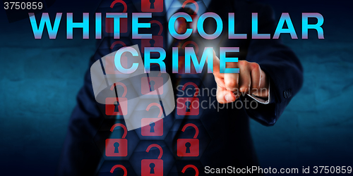 Image of Detective Pressing WHITE COLLAR CRIME Onscreen