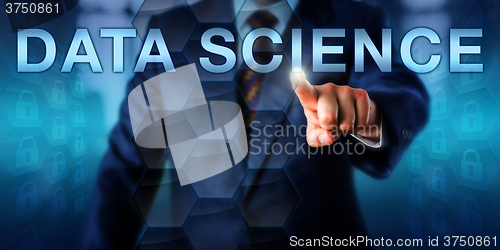 Image of Manager Touching DATA SCIENCE Onscreen