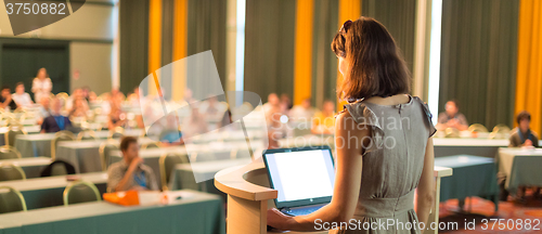 Image of Speaker at Business Conference and Presentation.