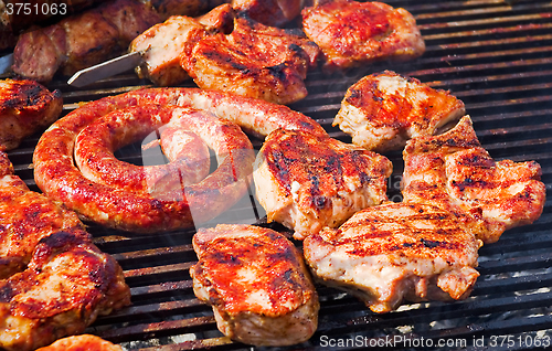 Image of meat on the grill