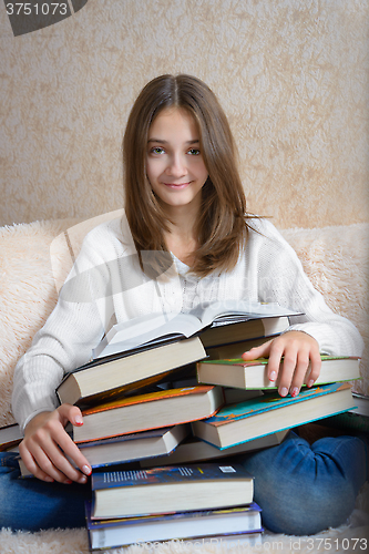 Image of Girl and books