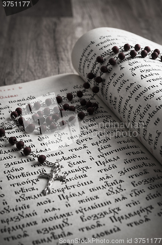 Image of Psalter in the Old Church Slavonic language, close-up