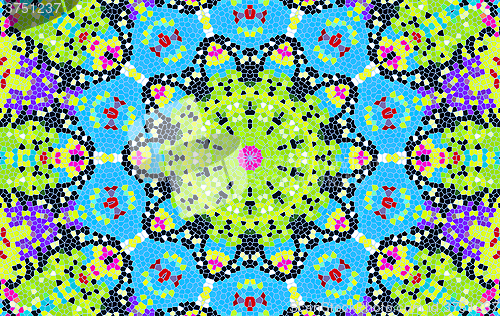 Image of Bright multi-colored mosaic pattern