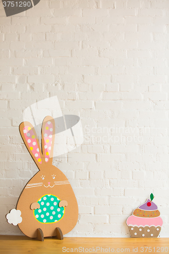 Image of Decoration for Easter. Rabbit of cardboard 