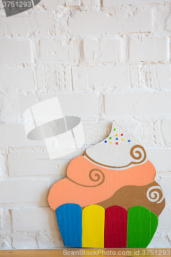 Image of colored cake handmade of cardboar 