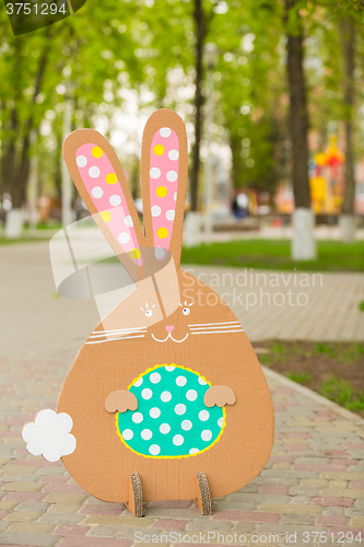 Image of Decoration for Easter. Rabbit of cardboard 