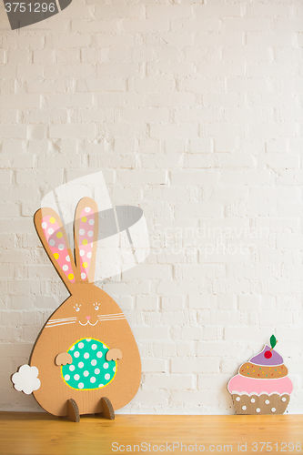 Image of Decoration for Easter. Rabbit of cardboard 