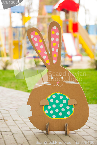 Image of Decoration for Easter. Rabbit of cardboard 