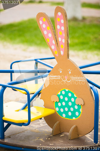 Image of Decoration for Easter. Rabbit of cardboard 