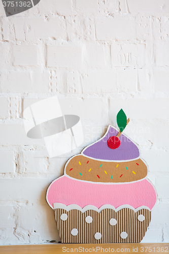 Image of colored cake handmade of cardboar 