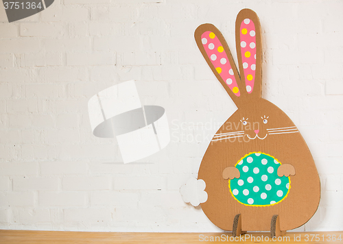 Image of Decoration for Easter. Rabbit of cardboard 