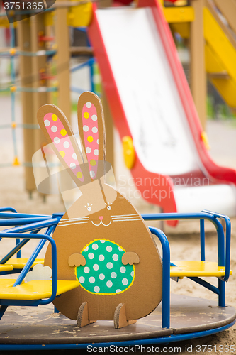 Image of Decoration for Easter. Rabbit of cardboard 