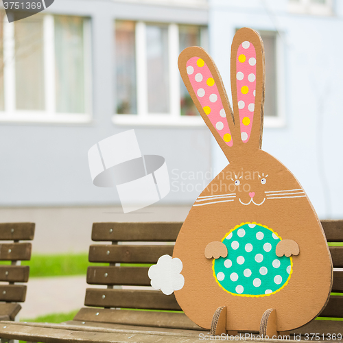 Image of Decoration for Easter. Rabbit of cardboard 