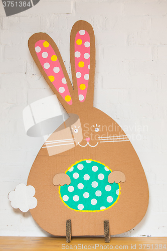 Image of Decoration for Easter. Rabbit of cardboard 