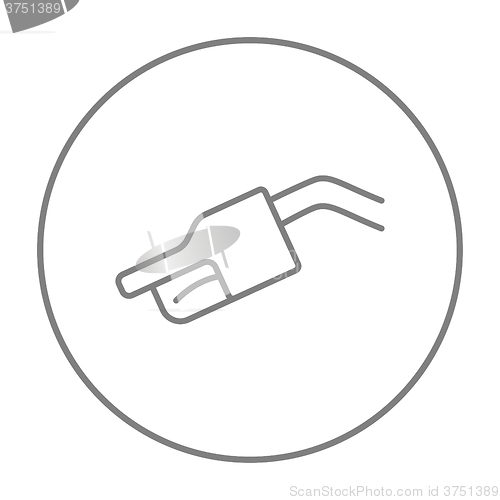 Image of Gasoline pump nozzle line icon.