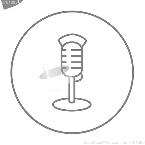 Image of Retro microphone line icon.