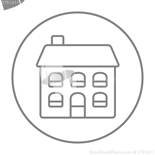 Image of Two storey detached house line icon.