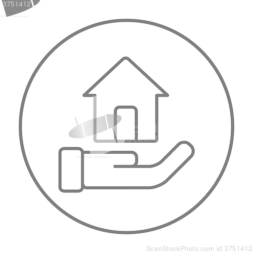 Image of House insurance line icon.