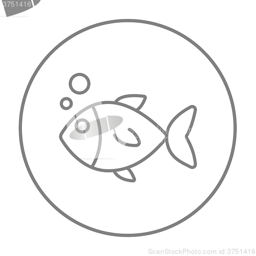 Image of Little fish under water line icon.