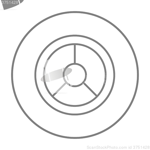 Image of Steering wheel line icon.