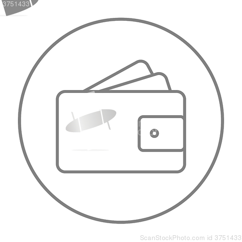 Image of Wallet with money line icon.