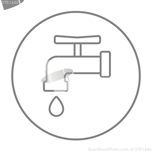 Image of Faucet with water drop line icon.