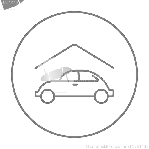 Image of Car garage line icon.