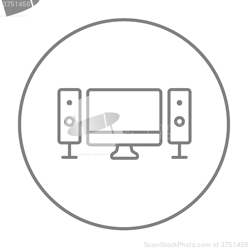 Image of  Home cinema system line icon.