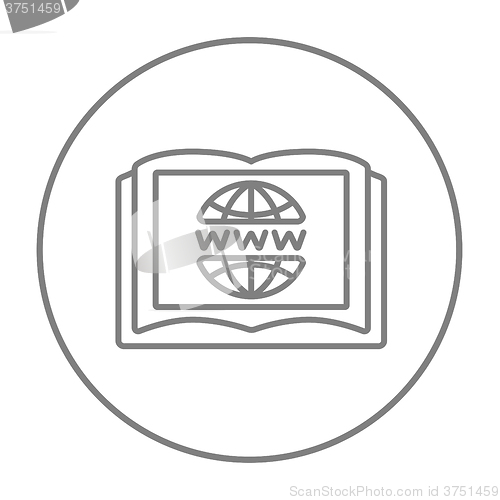 Image of International education technology line icon