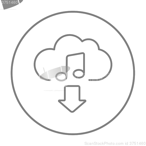 Image of Download music line icon.