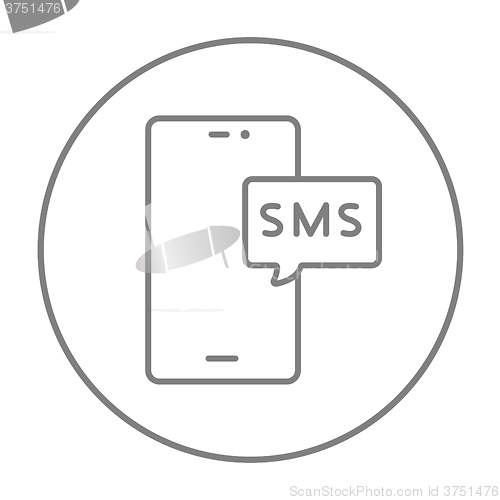 Image of Smartphone with message line icon.