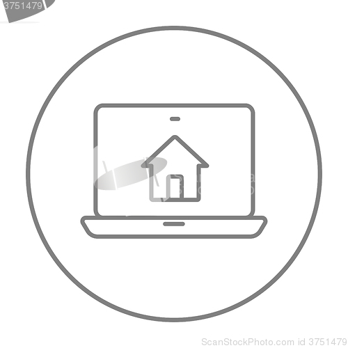 Image of Smart house technology line icon.