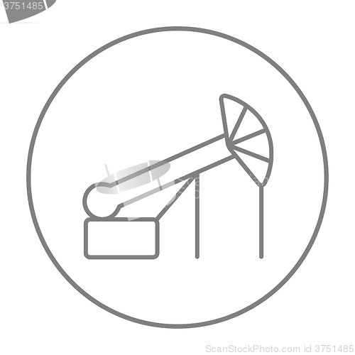 Image of Pump jack oil crane line icon.