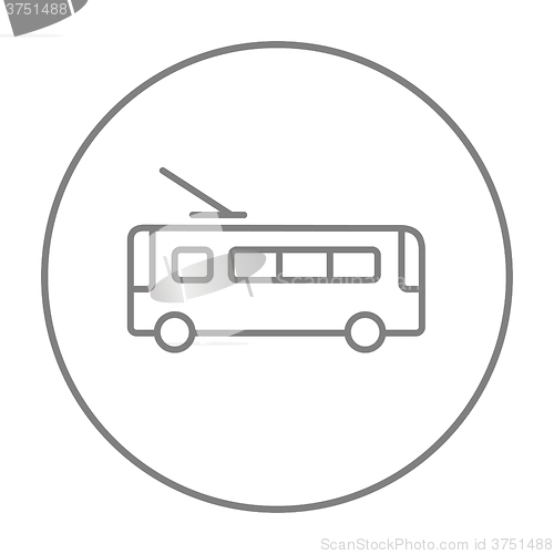 Image of Trolleybus line icon.