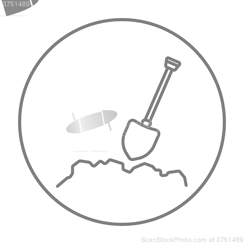 Image of Mining shovel line icon.