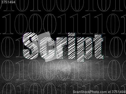 Image of Programming concept: Script in grunge dark room