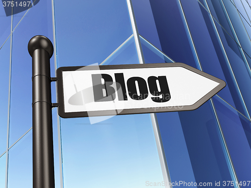 Image of Web design concept: sign Blog on Building background