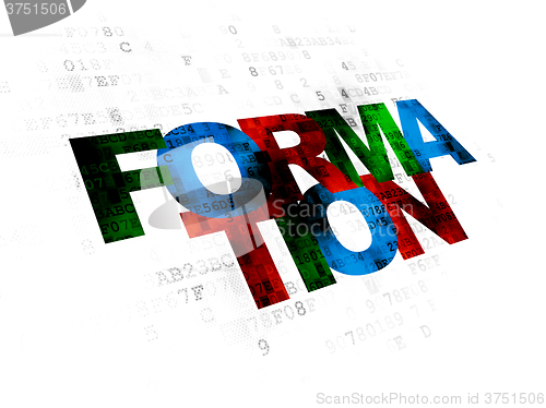 Image of Learning concept: Formation on Digital background