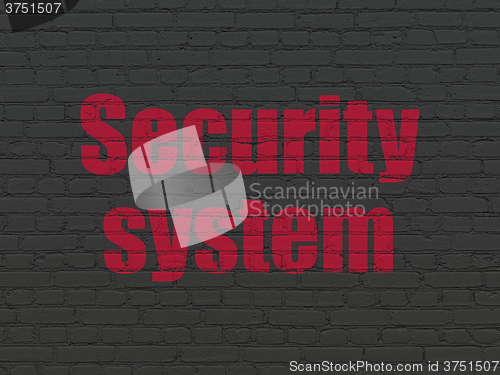 Image of Safety concept: Security System on wall background