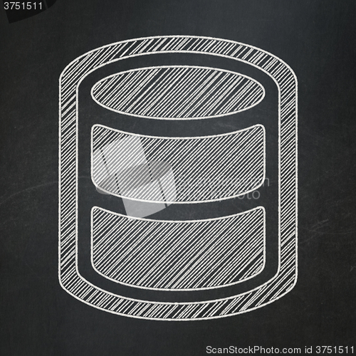 Image of Software concept: Database on chalkboard background