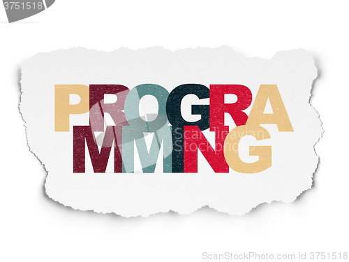 Image of Programming concept: Programming on Torn Paper background