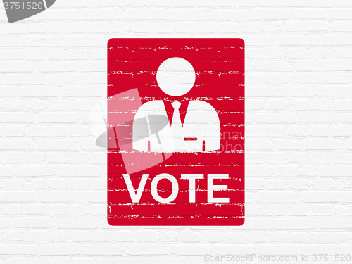 Image of Political concept: Ballot on wall background