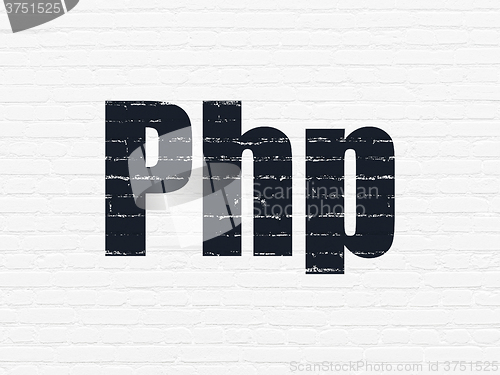 Image of Programming concept: Php on wall background